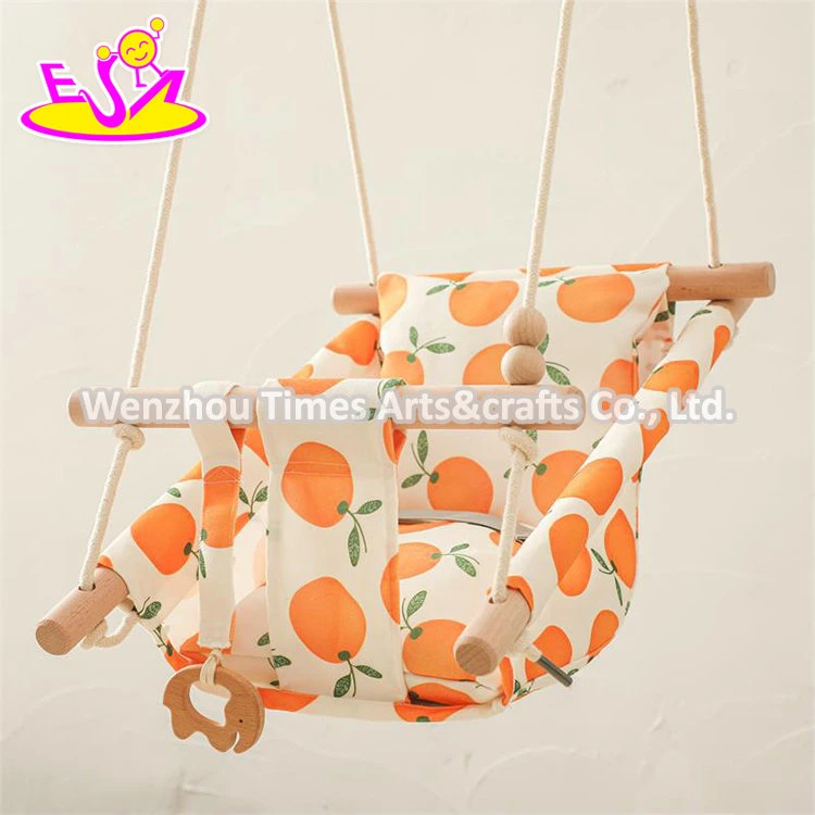 Indoor Outdoor Furniture Baby Wooden Hanging Swing Chair with Safety Belt W01d267