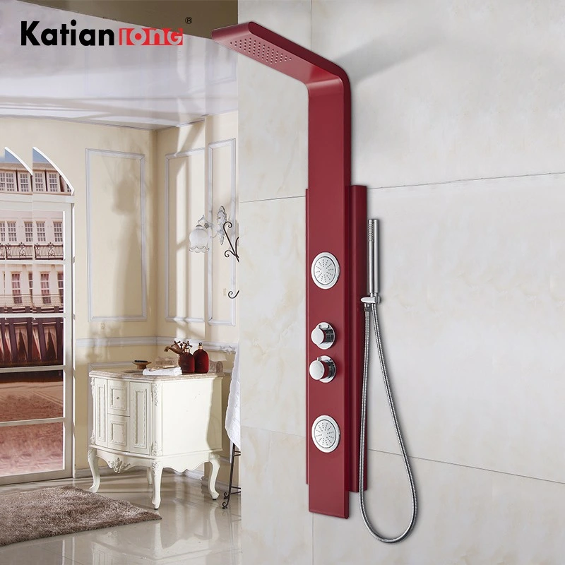 Bathroom Bathtub Shower Mixer Tap Wall Hung Set Bath Rainfall Waterproof Shower Panels