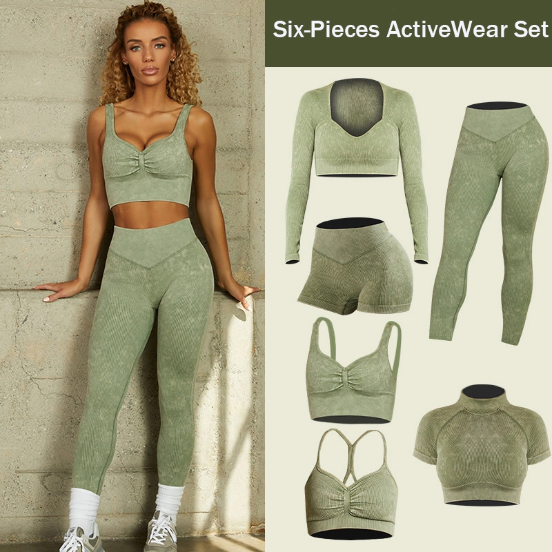 Sand Waschen Gym Tragen Nahtlose Yoga-Set Damen Activewear Workout Kleidung Sportswear