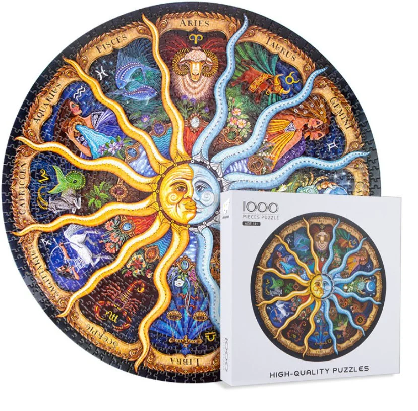 Decompression Adult Toy 1000 Pieces Puzzle of Circular Round Shape Paper Jigsaw Wholesale