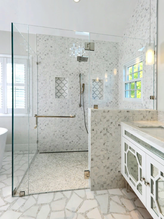 Закаленное четкие и матового стекла корпус душ в ванной комнате есть душ