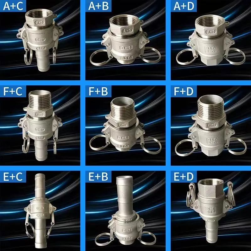 Conexión de tubo de acoplamiento rápido de acero inoxidable Typ E a+F.