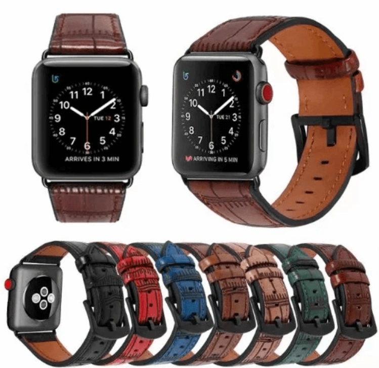 Nivel alto de la correa Iwatch correa de cuero auténtico para Smart Watch Band