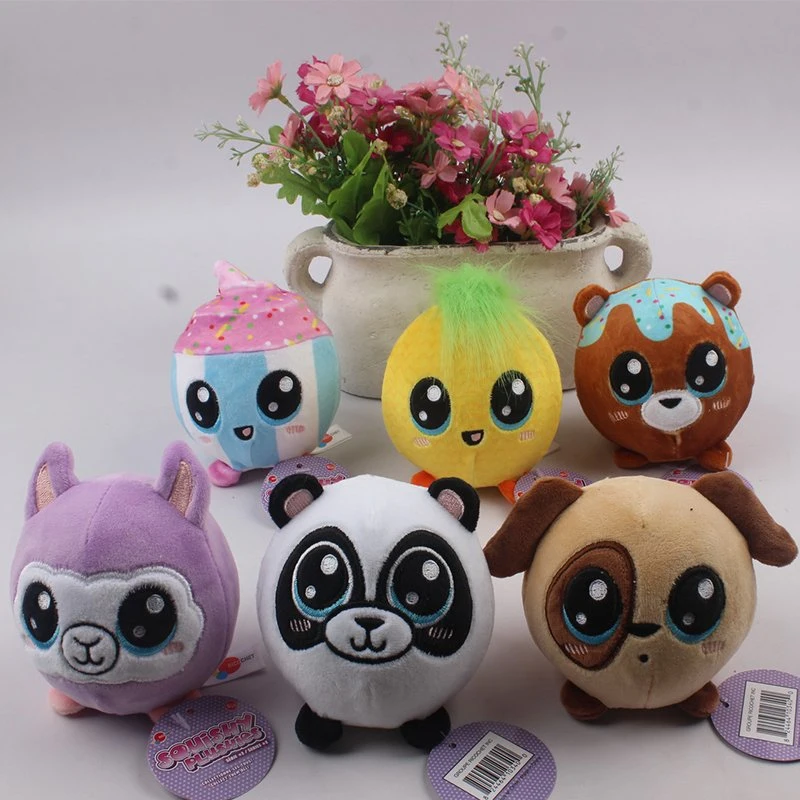 Various Soft Round Animal Plush Toys 8cm PU Ball Stuffed Squishy Pets