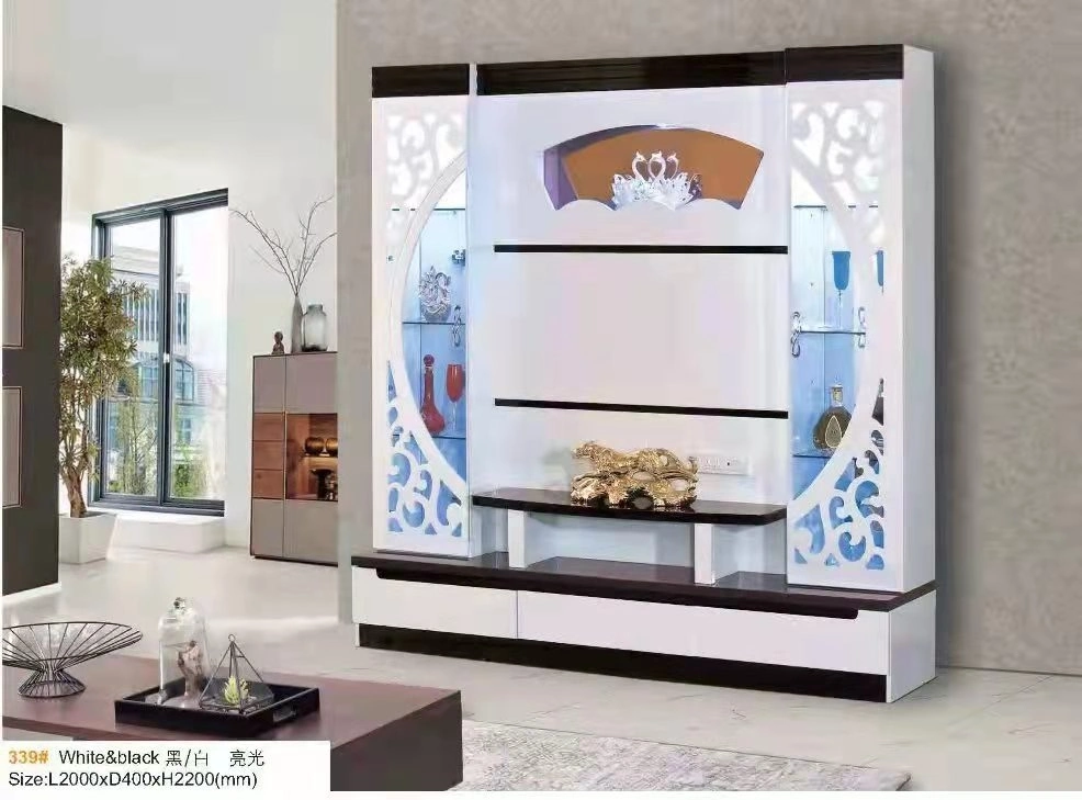 Luxury Furniture Cabinet Wall Living Room TV Cabinet Units with LED Light