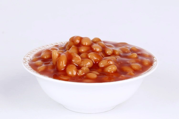 Canned Baked Peas Top Quality White Kidney Beans in Tomato Sauce Paste Sour Salty Taste Wholesale/Supplier Can Food Low Price OEM