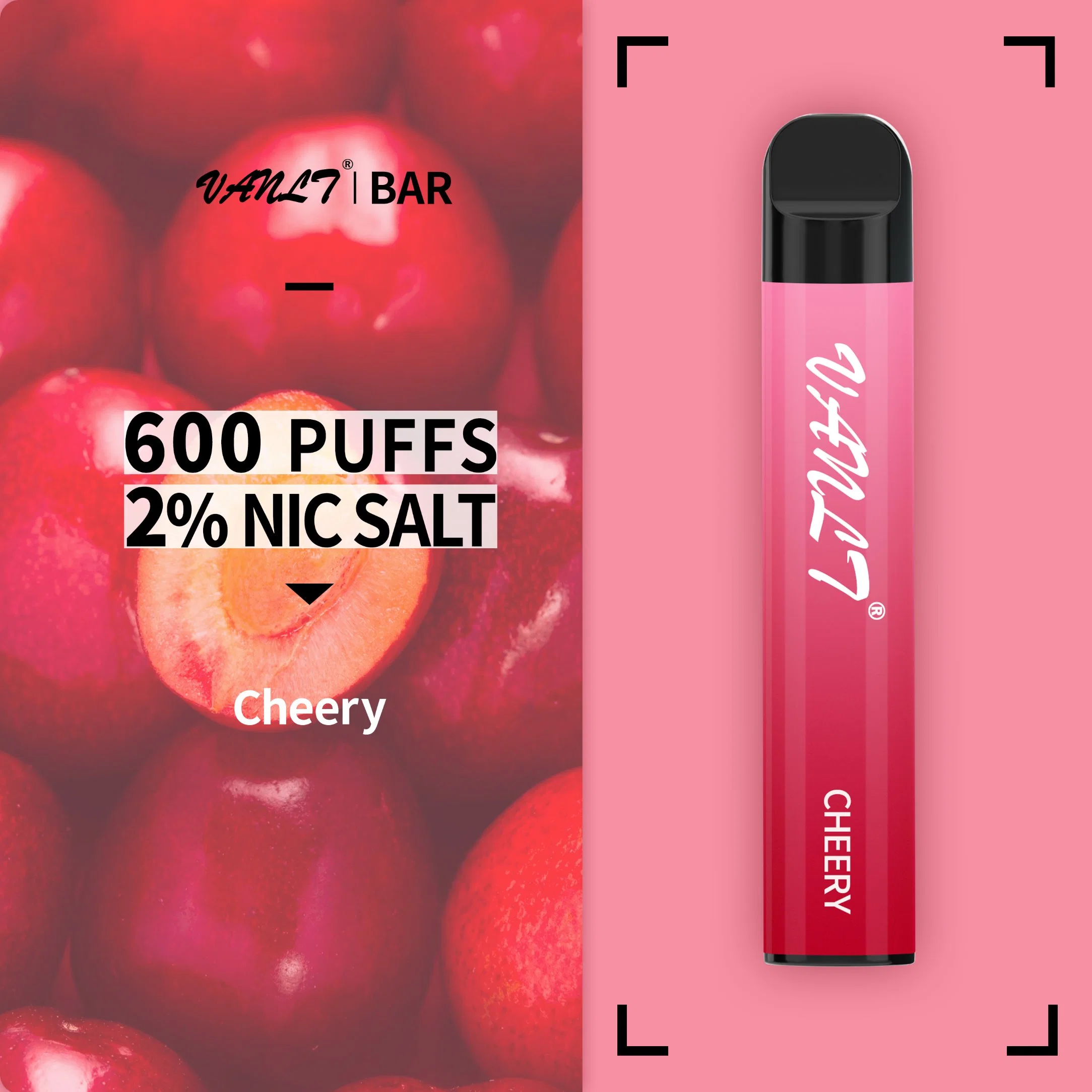 E L'ICG pour périphérique Pod Vapes Vanlt Bar Vaping 600 bouffées Vape Cherry cigarette Cigarette électronique