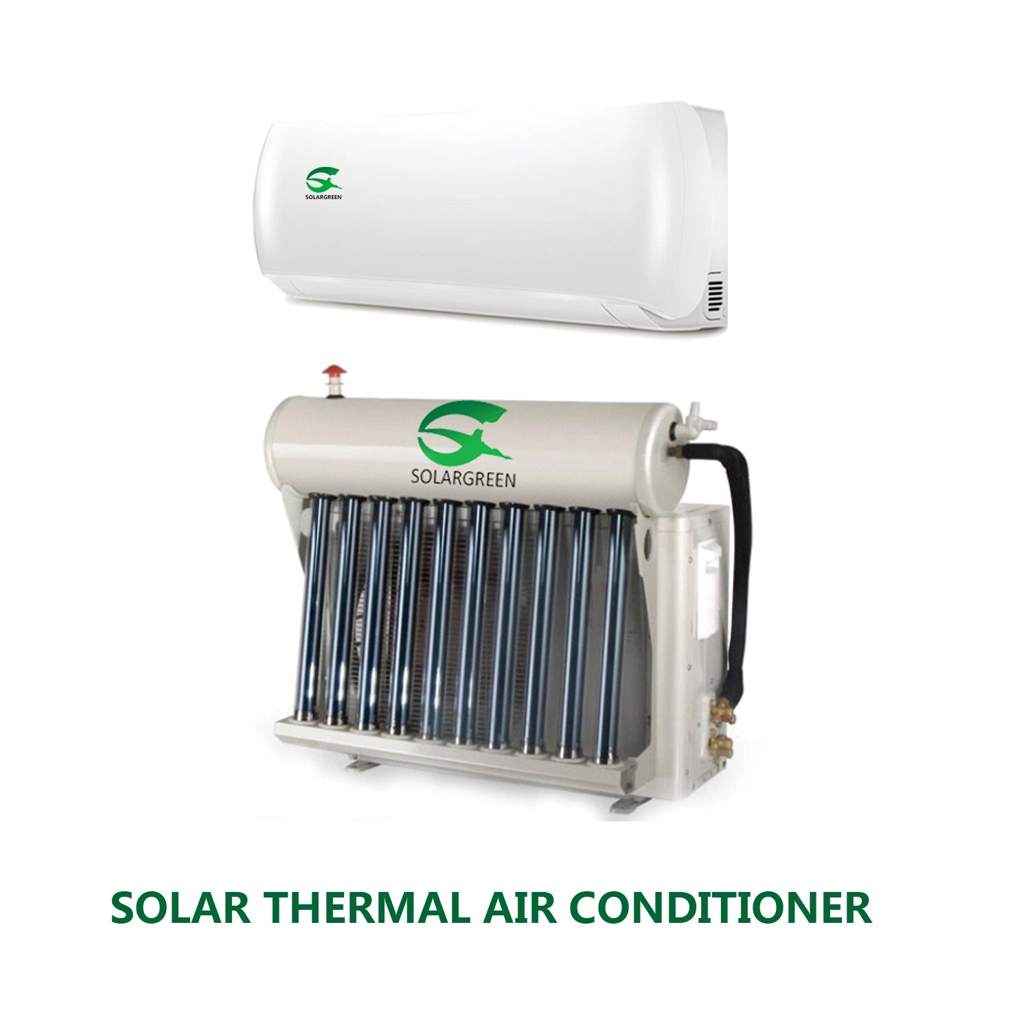 Calentador solar de agua híbrido, acondicionador de aire de tubo de vacío de ahorro de energía.
