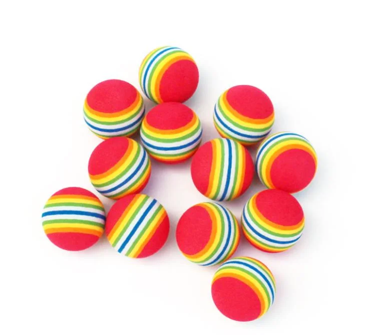 EVA Pet bola de espuma de Rainbow Cat coloridas bolas saltarinas perro masticar la bola de juguete