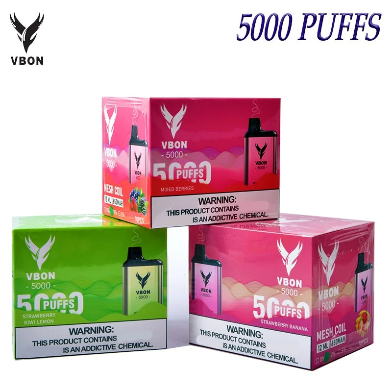 E-cigarette 5000 puffs Vbonbar style Amazone Alibaba Vape rechargeable de Usine de Shenzhen