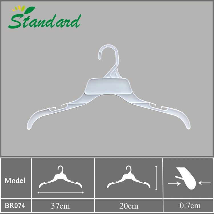 Plastic Top Cloth Garment Rack Hanger for Adult Clothes with Size Marker Ring and Anti-Slip Shoulder