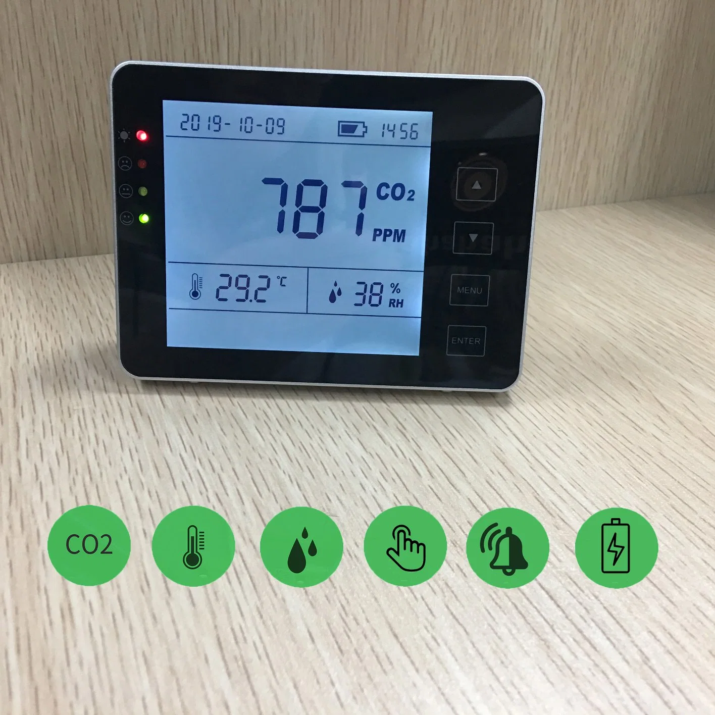 Barato dióxido de carbono (CO2) Dosador com Sensor Ndir Medidor de CO2 Marcação RoHS Certified desde o fabricante