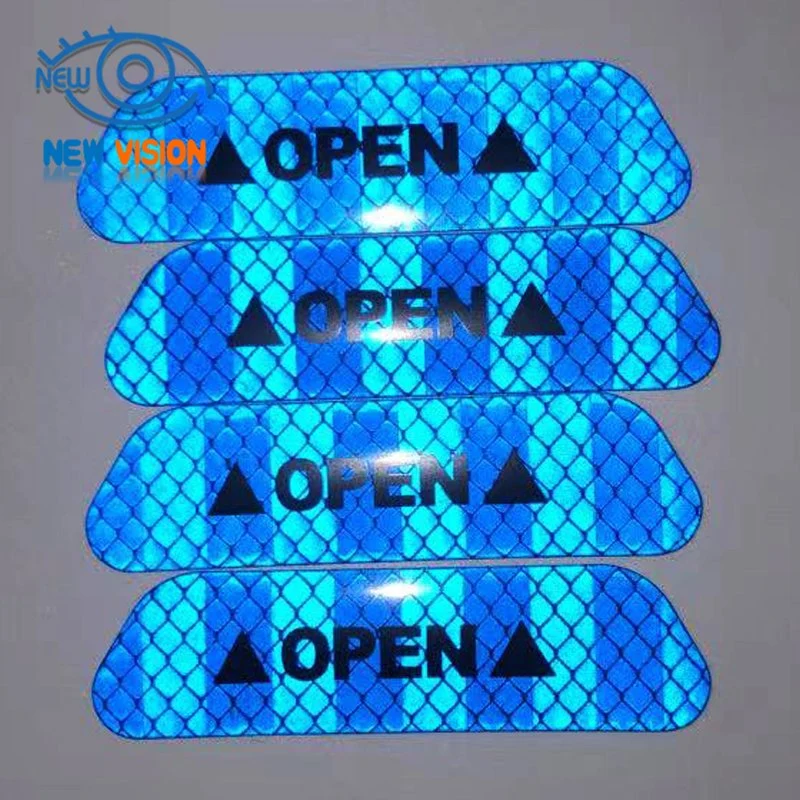 Top Quality 4PCS/Set Car Door Stickers Universal Safety Warning Open Reflective Stickers High Visibility Reflective Tape