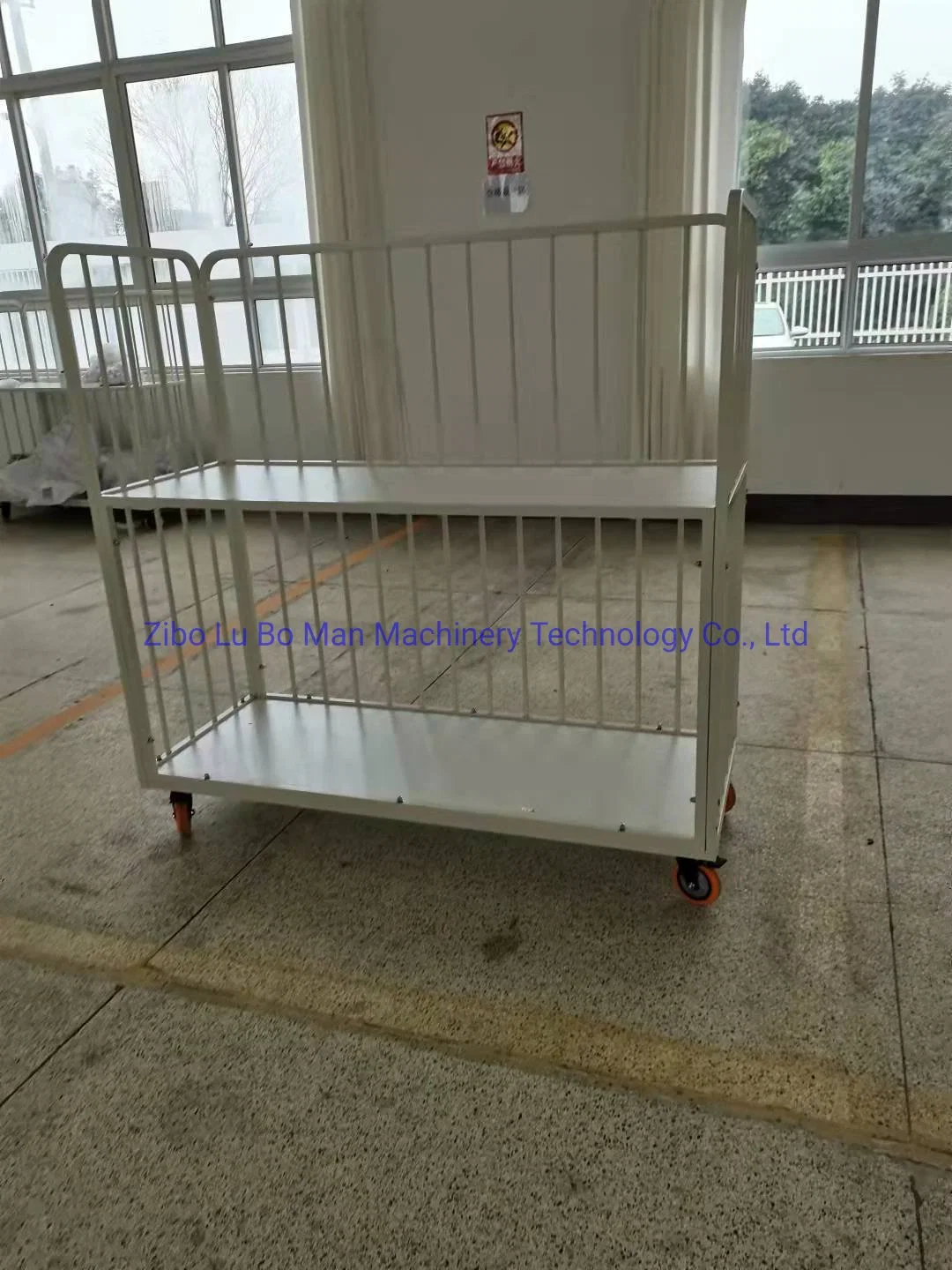 Industrial Garment Two Layers Fabric Logistic Trolley with Two Layers Shelves