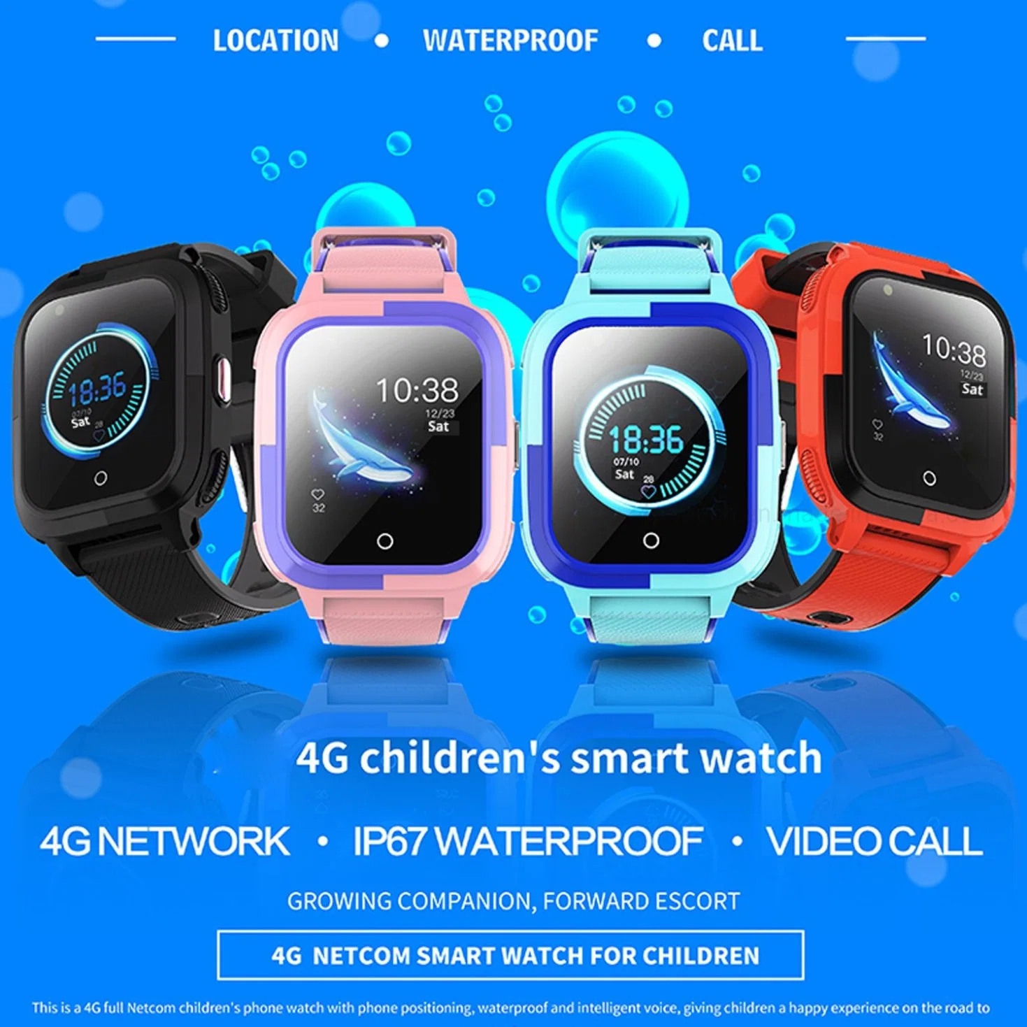 New Developed 4G IP67 Waterproof GPS Tracker Watch with Real-Time Google Map Location Video Call D56
