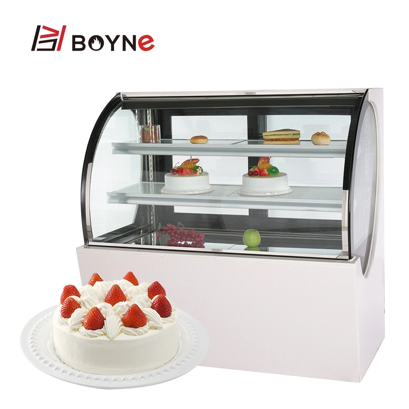 Arc Cake Cabinet with Three Layer Glass Door Marble Base