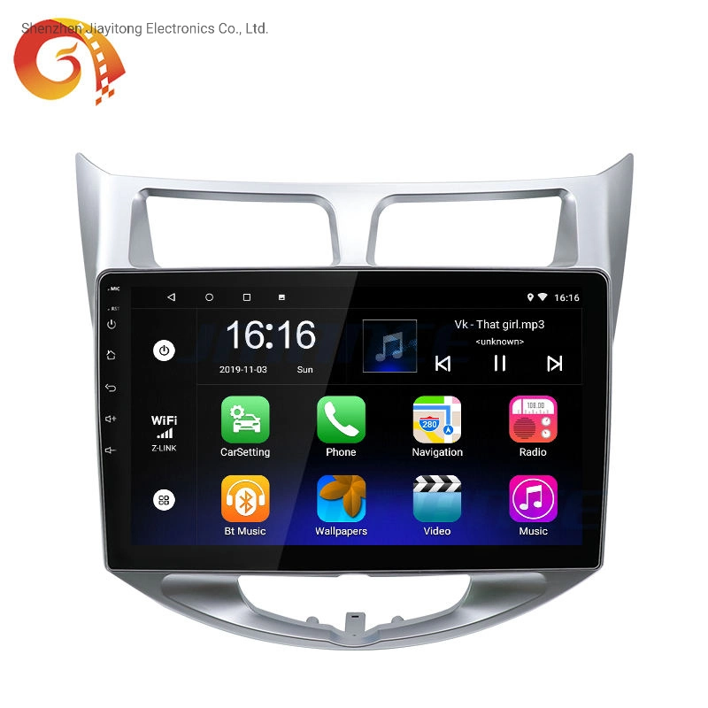 Ecrã táctil de 9 polegadas de navegação GPS Android Sistema Rádio Estéreo Car Audio Video Player de DVD para Hyundai Accent 2011-2016