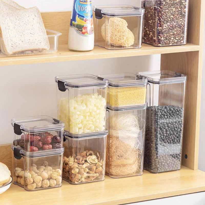 Cereal Kitchen Storage Food Grade Transparent Plastic Cans