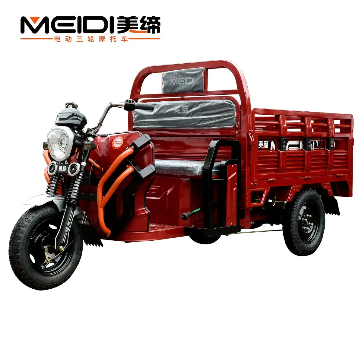 Direct-to-Consumer Red Electric Tricycles for Agricultural Cargo Operations