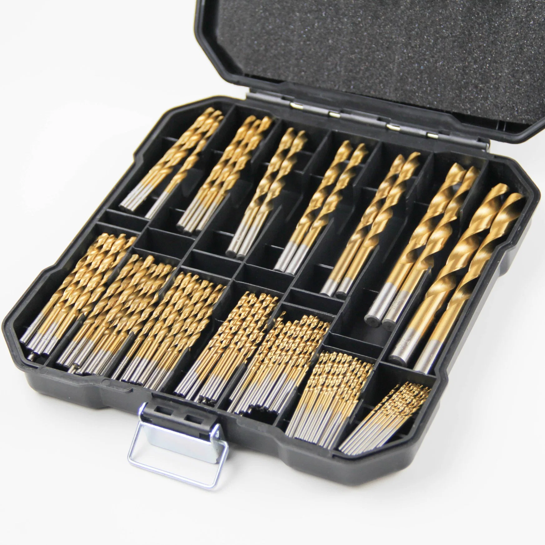 99PCS Plastic Box High-Speed Steel Titanium Coated Twist Drill Bit Set for Metal