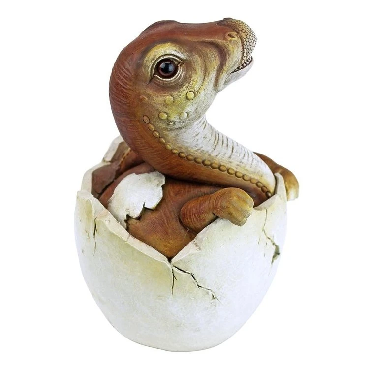 Heißer Verkauf Handwerk Moderne Statue Polyresin Tier Statue Haus Dekoration Atistic Baby Raptor Dino Egg Statue