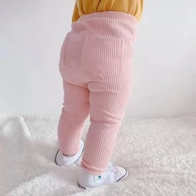 Custom Thin Pockets Stripe Elastic Waist Children Leggings Pants