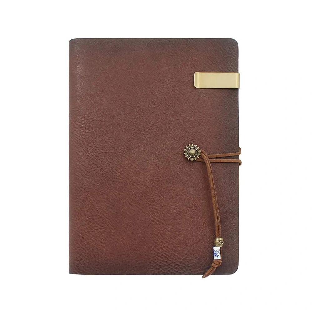 Customized Genuine Leather Travel Planner Premium Leather Journal Brown Binder Notebook Cover