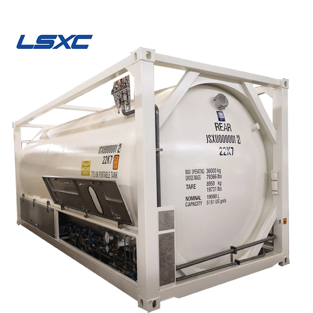 ASME Standard 20/40ft Propane ISO T75 ISO LNG/Lco2/lar/LO2 tanque de almacenamiento Contenedor