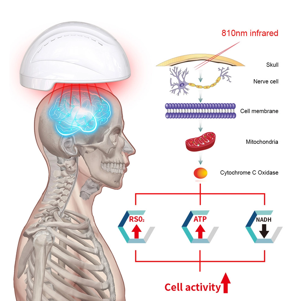 Home Wellness 810nm Infrarot Kopfschmerzen Therapie Photon LED Lichtstimulation Helm