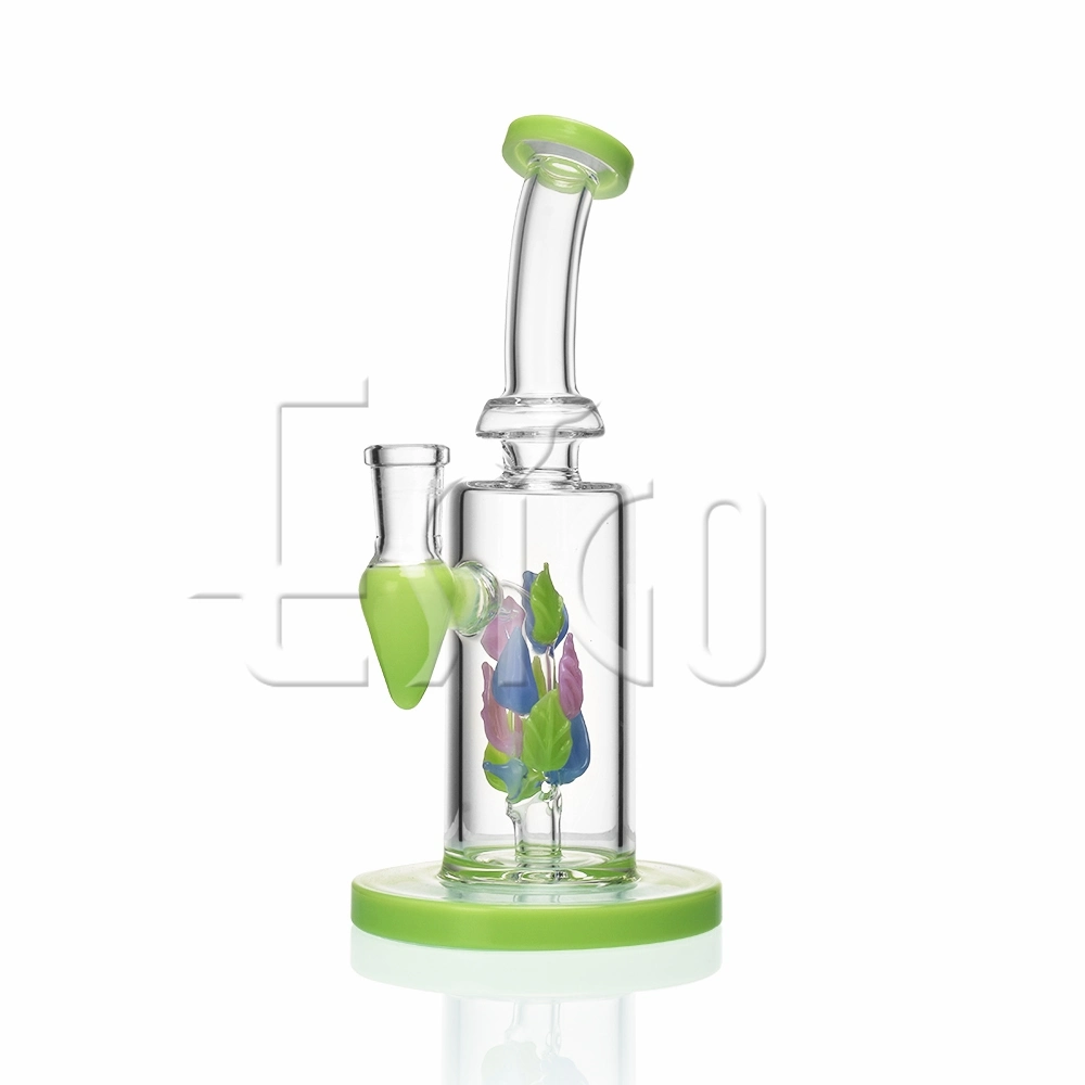 Vidrio Esigo Limo Venta caliente del verano los colores de la hoja voladora Deco Dabbing Rig de tuberías de agua de vidrio El vidrio Pipa con el tazón de vidrio Accesorios