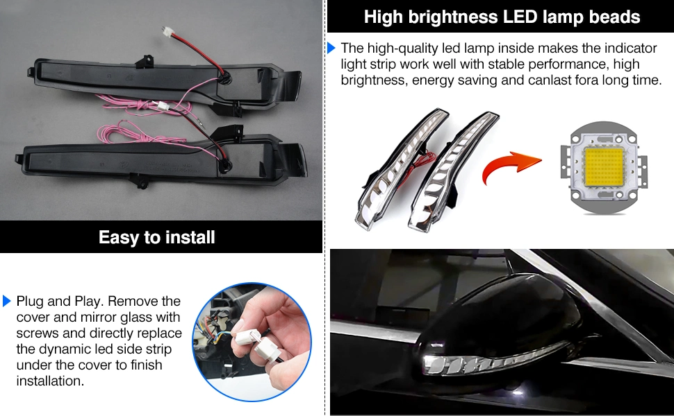 Dynamic Turn Signal Blinker Sequential Side Mirror Indicator Light for Mercedes Benz C E S Glc W205 X253 W213 W222 V-Class W447