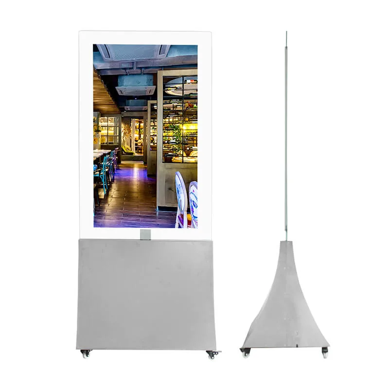 43inch Portable Sliver Base Modern Design Vertical LCD Panel Stand Advertising Display