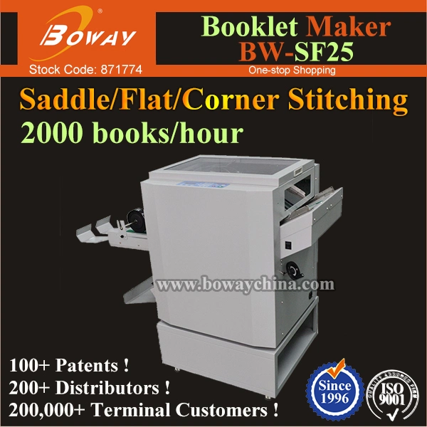 Business Saddle Flat Side Corner Staple Stapler Stitcher Binder Booklet Book Binding Machine