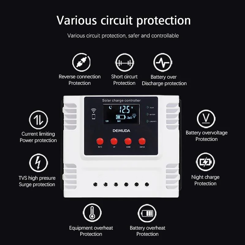 Wholesale/Supplier 60A 12V 24V/48V Auto Solar Charge Controller WiFi Apps Dual USB Battery PWM Controller for Solar Energy System