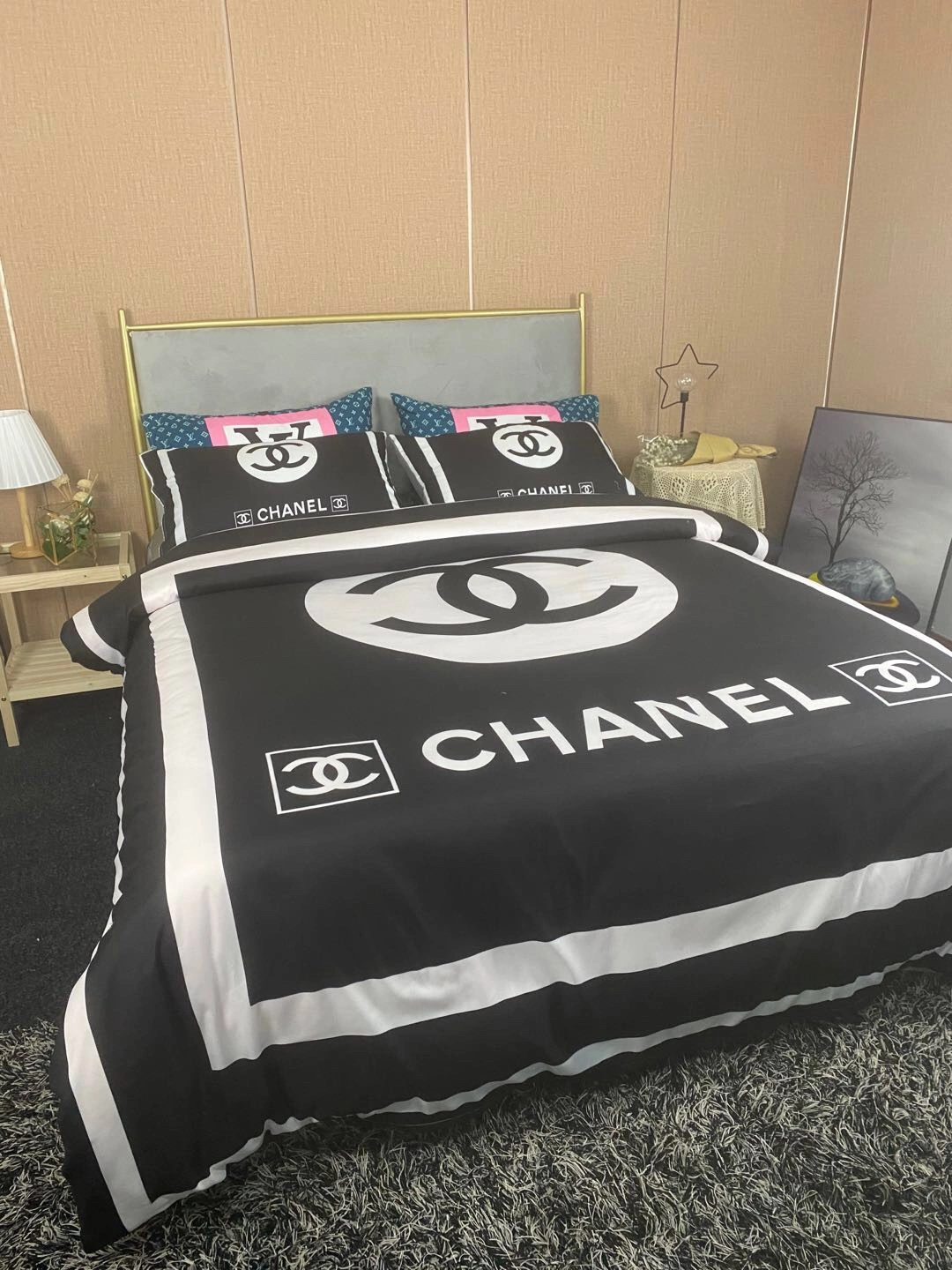 Ropa de cama de modas estampadas famosa de la Marca