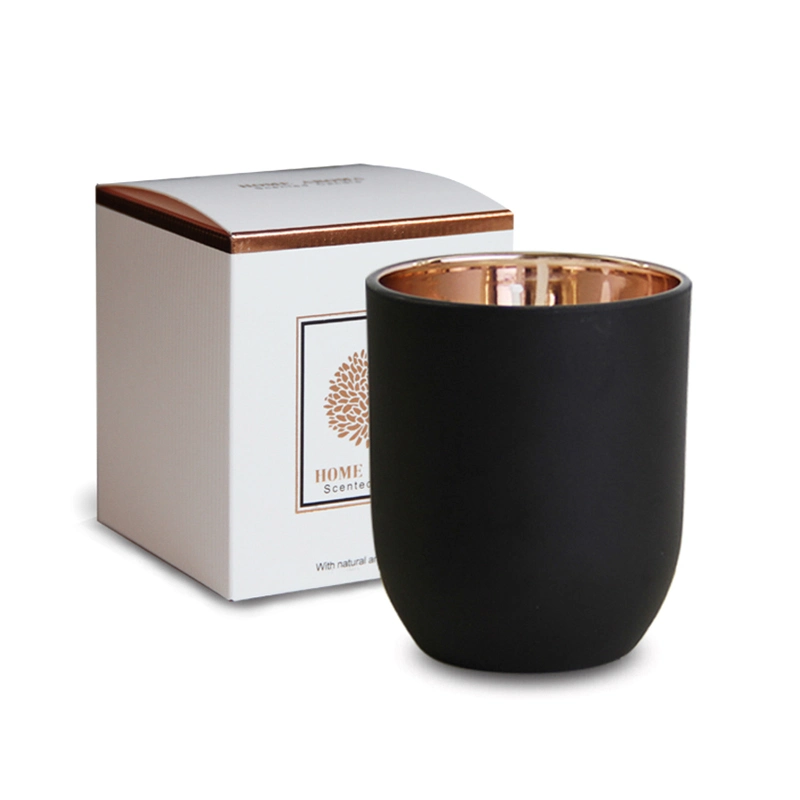 Wholesale/Supplier Dark Grey Luxury Scented Art Candle with Gold Stamping