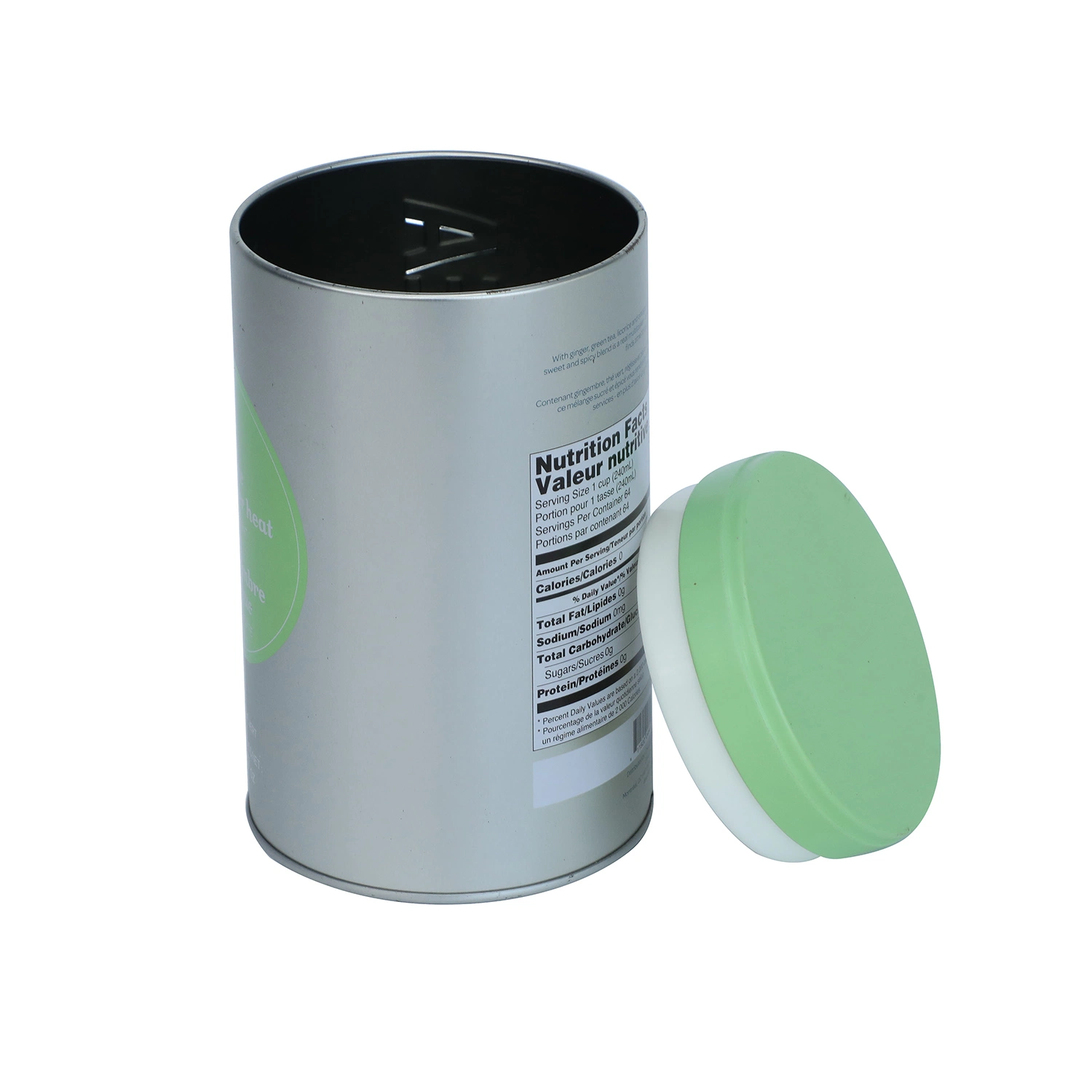 Metal Can Food Packaging Box Round Airtight Tin with Mechanism Closure System for Tea Coffee