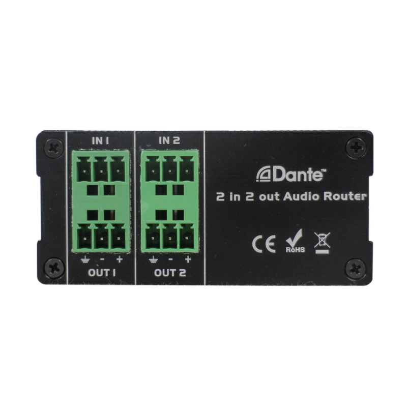 Professional Audio Video Dante Network Audio Dante 2 in 2 out Transmitter with Poe Power Supply