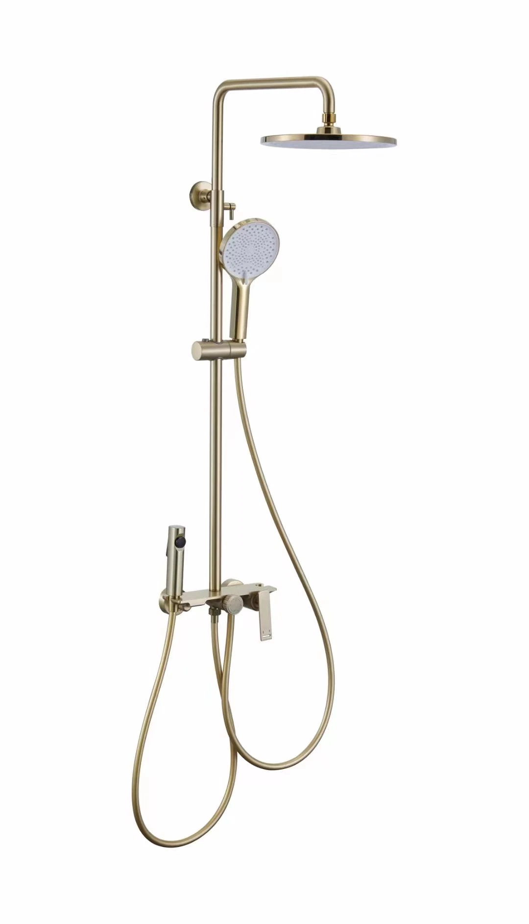 North American Styles High End Qualität Gebürstet Nickel Gold Finish Drei Funktionen Dusche mit Hand-Duschmischer