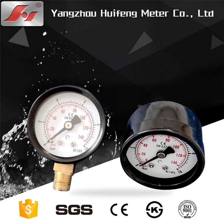 Manómetro de pressão de ar de 40 mm da caixa preta para regulador de ar pneumático 140 psi