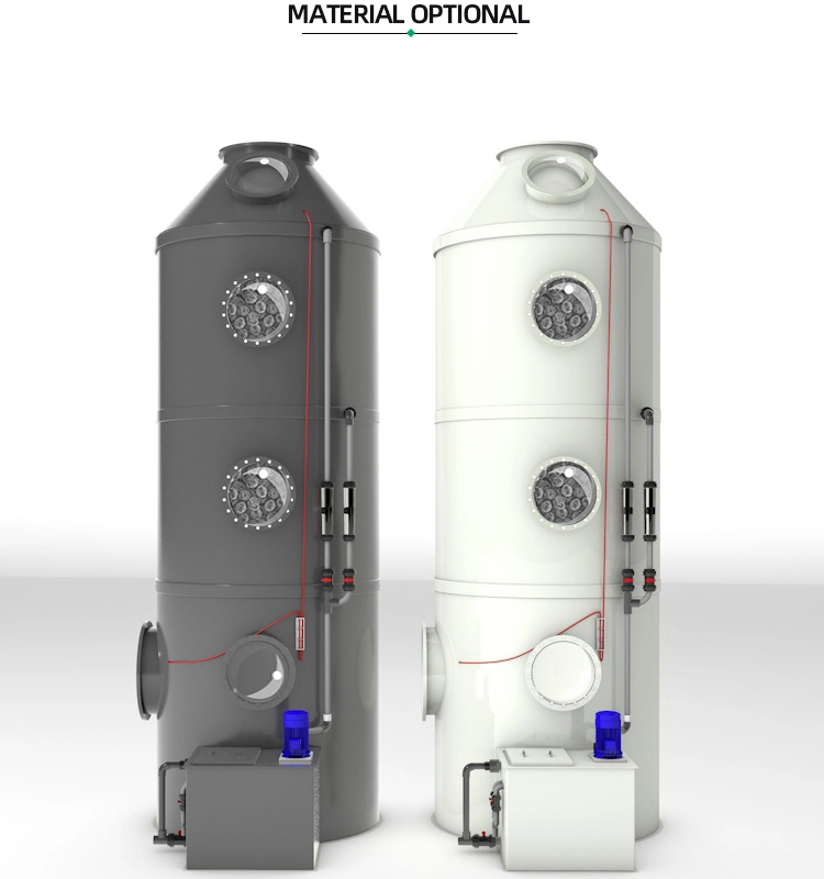 Diseño de la torre de pulverización para controlar los contaminantes del aire Gas de escape Sistema de limpieza PP Purification Equipment