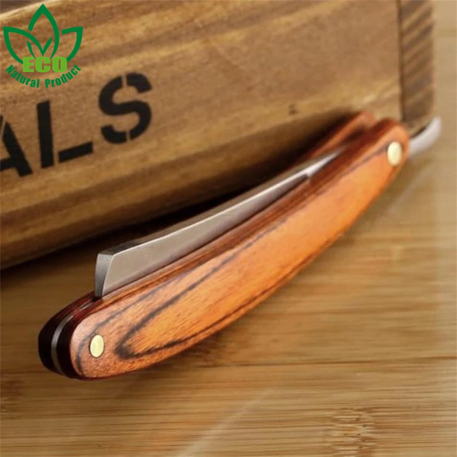 Mango de madera Manual hombres navaja de afeitar maquinilla de afeitar de peluquería profesional corte de pelo Depilación afeitado Tools