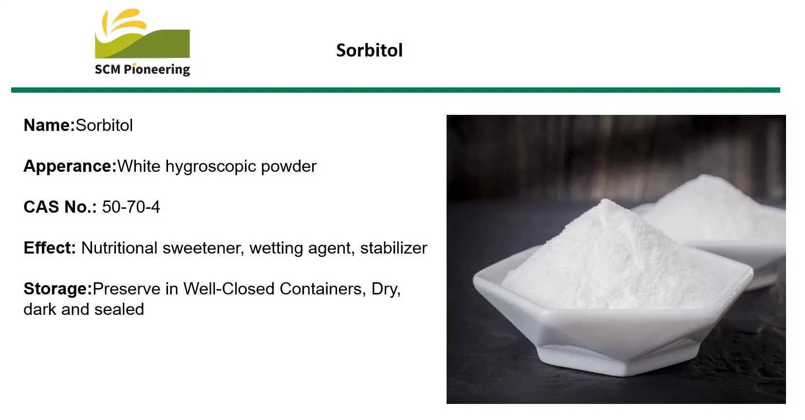 Sacarose substituto de Sorbitol em pó de alta qualidade CAS: 50-70-4