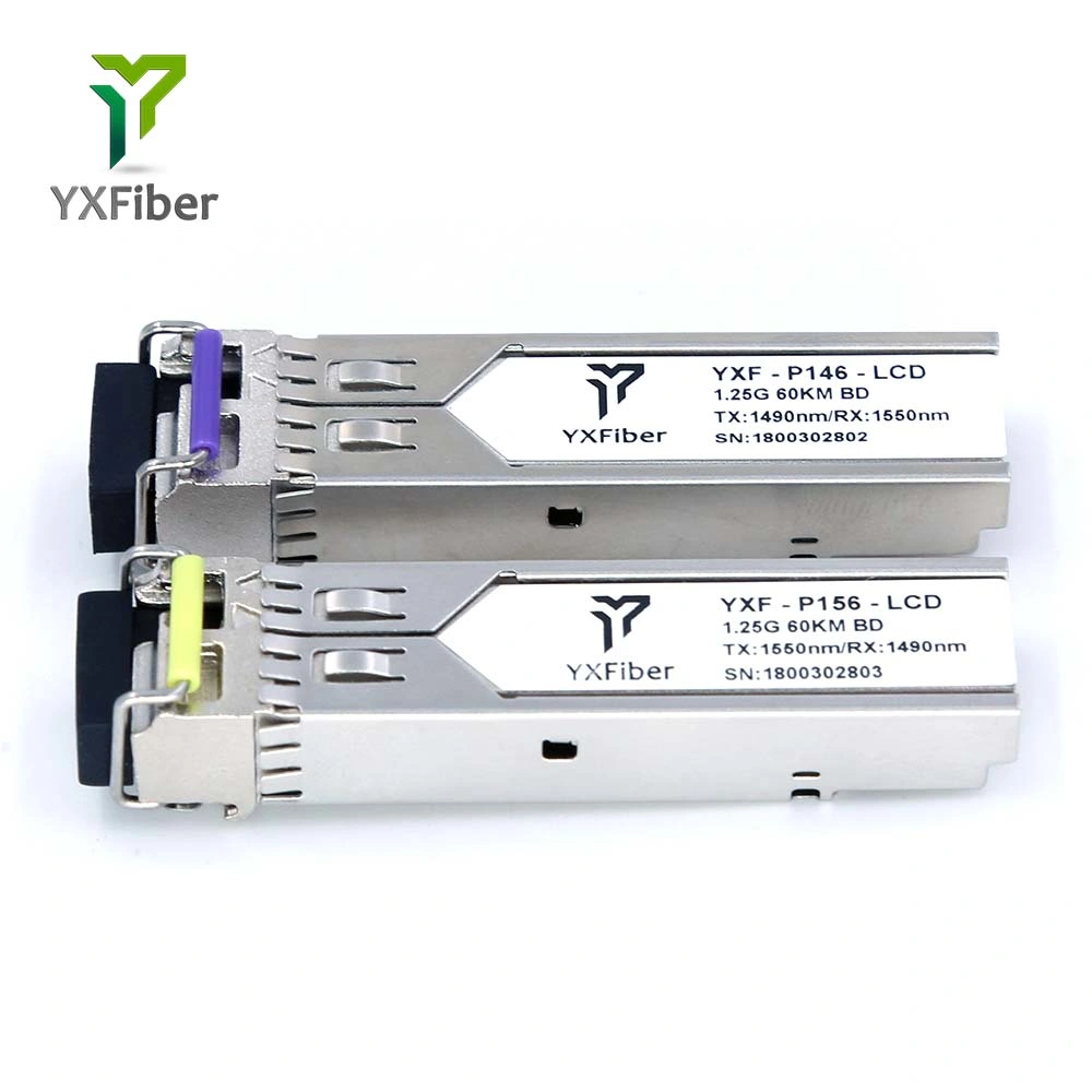 1,25G SFP Bidi 60km de Modo Individual Única Fibra Sc 1490/1550 Módulo Transceptor SFP