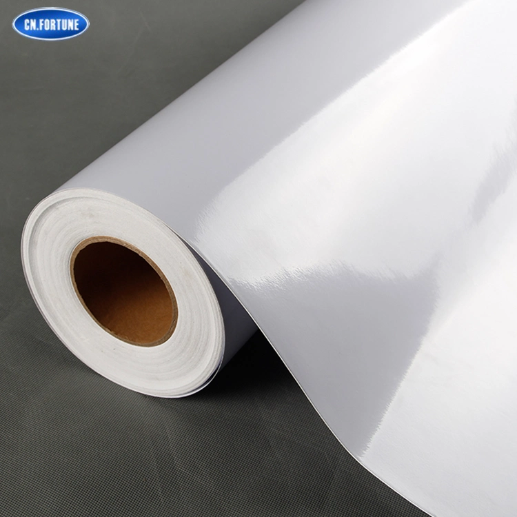 Los medios de comunicación medios de impresión de inyección de tinta de color blanco brillante de la pegatina de vinilo autoadhesivo Car Wrap rollos rollo 160g de material