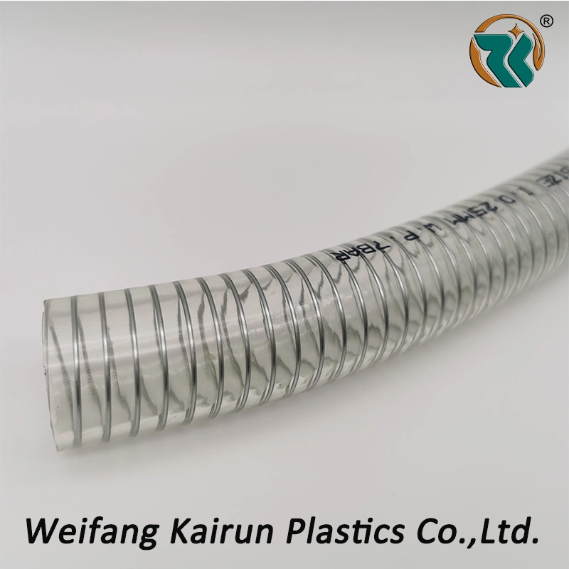 China Hersteller Flexible Wasser-Saugausfluss PVC-Feder Spiralstahl Kabelschlauch