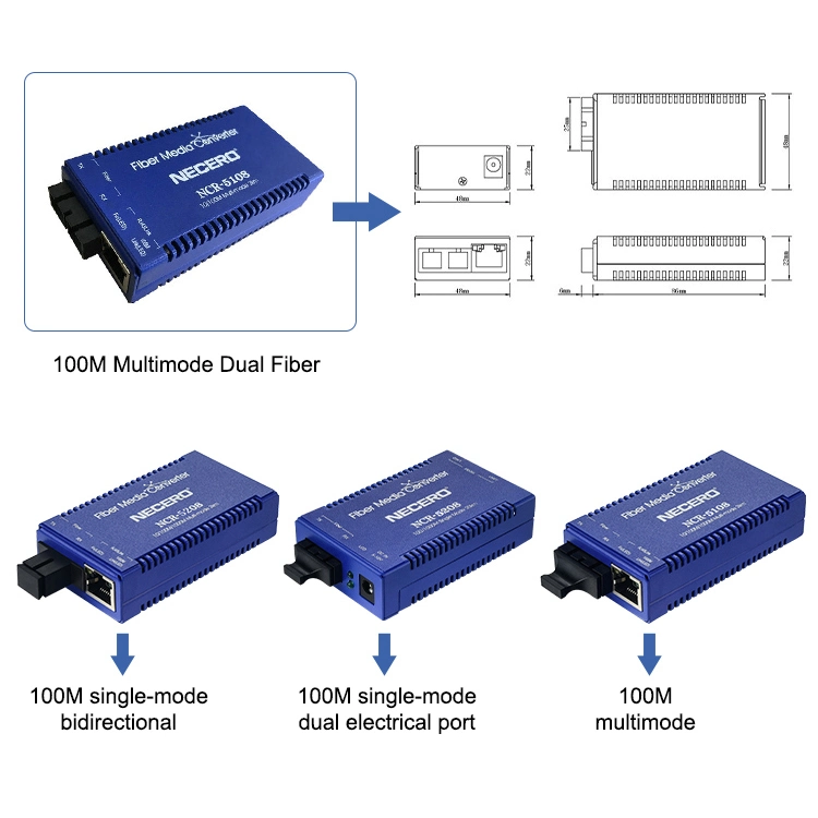 Factory Direct High quality/High cost performance  Fiber Media Converter NCR-5208A Single-Fiber Duplex Way