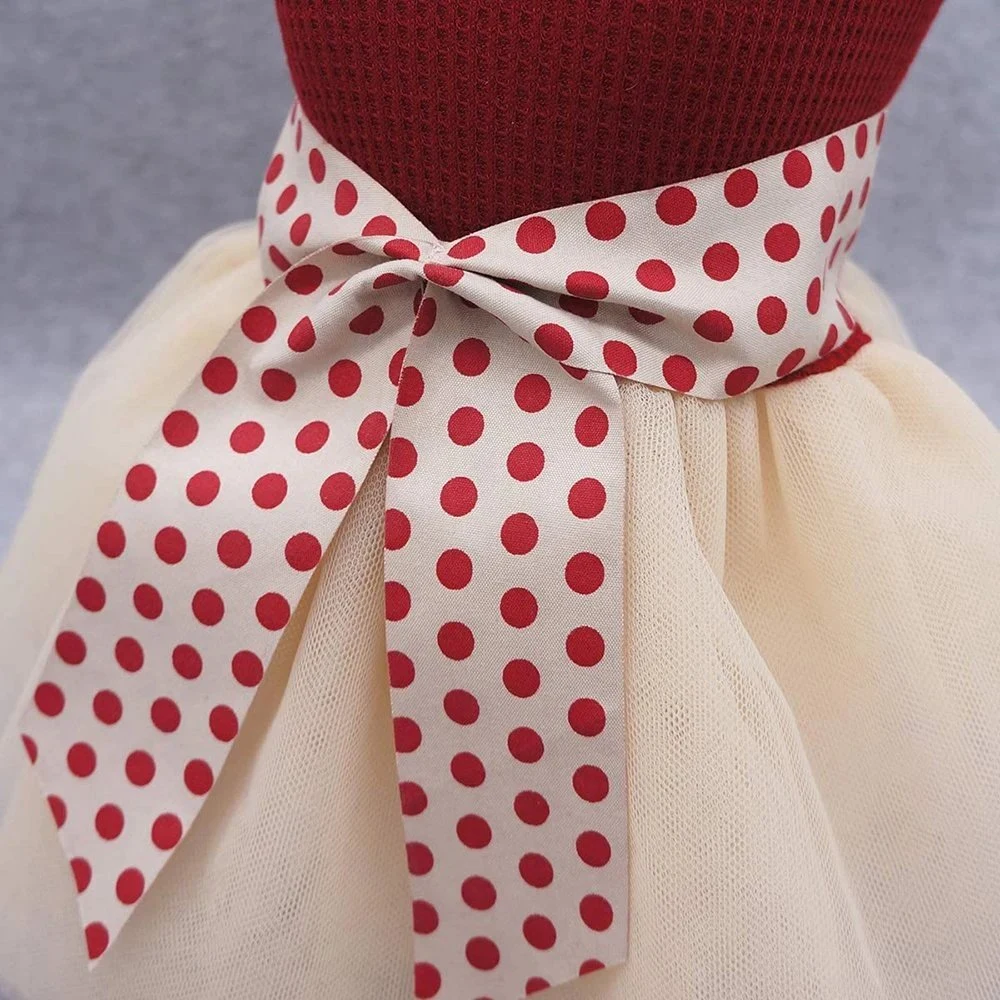 Fashion Lace Dotted Cute Pet Clothing Small and Medium Dog Princess Dress Dog Clothes