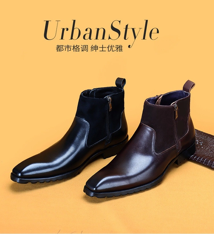 Nobleness Charming Top Rank Leather Boots Winter Men Shoes Dress Loafer Fashion Casual Shoe British Mens Shoes Footwear Riding Boot