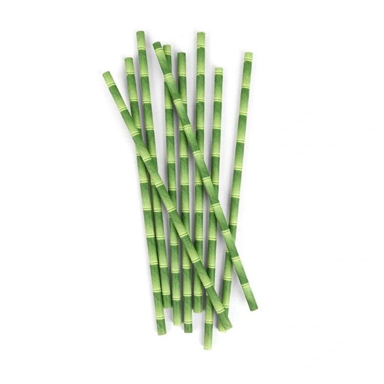 Eco-Friendly Cocktail Bamboo Drinking Paper Straws 6*150mm